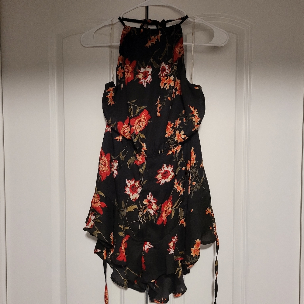 Fashion Nova Black Floral Romper